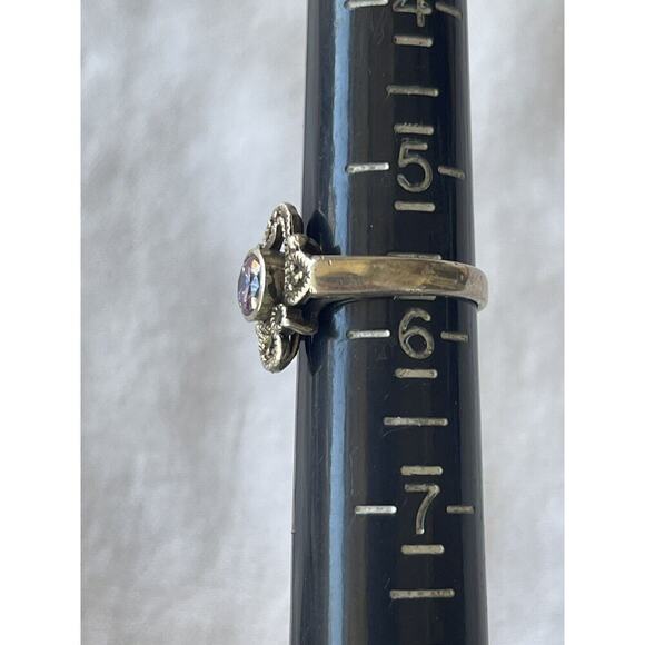 Vintage Amethyst 925 Sterling Silver Art Deco Style Marcasite Ring Size 5.75 - Picture 7 of 7